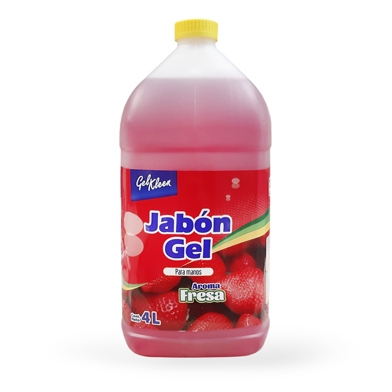 GelKleen jabon gel para manos aroma fresa 4L